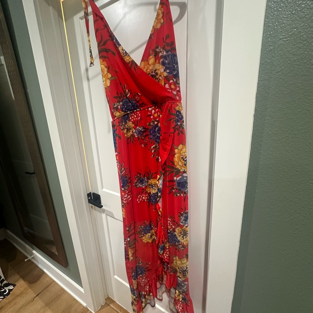 Floral Red Maxi Dress